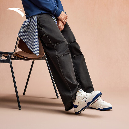 ANTA Wave 4.0丨Men's trendy skate shoes with contrasting colors, low-cut casual and versatile skate shoes, heightening white shoes, sneakers