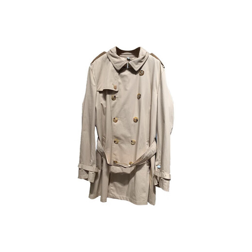 Burberry (BURBERRY) FW23 solid color double-breasted lapel mid-length long-sleeved windbreaker men's beige beige one size 48