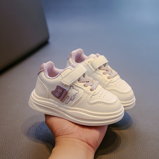 Tyrannis' same-quality children's white shoes, autumn new girls' soft-soled boys' shoes, breathable children's sports shoes, purple soft non-slip shoes 22