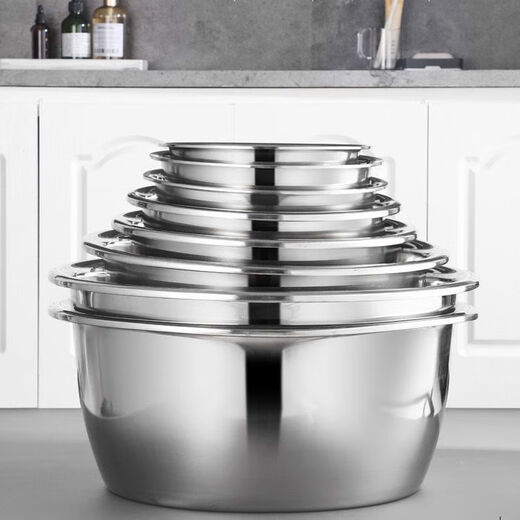 Aosda 316 stainless steel large basin round washbasin for washing vegetables household commercial extra large basin for bathing and laundry extra thick boiled fish 25cm single pack