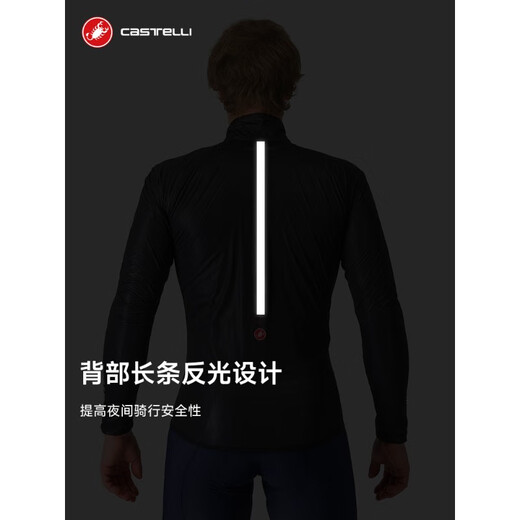 CASTELLI Scorpion Autumn and Winter Cycling Suit Windbreaker Men's Lightweight Long-Sleeved Waterproof Jacket Cycling 4524507 383 Fluorescent Yellow XS
