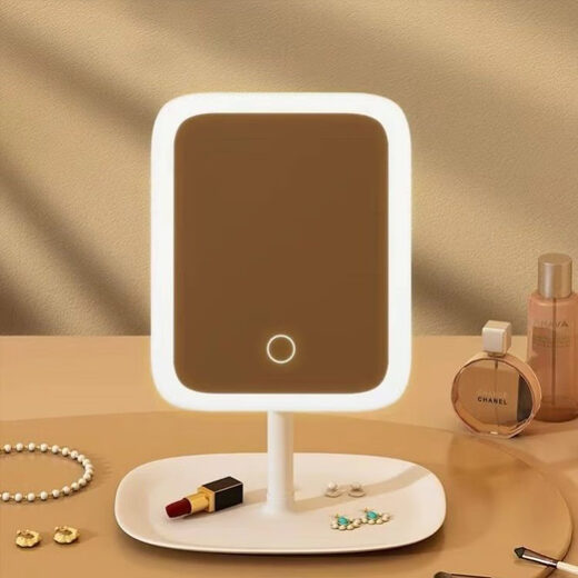 Led smart makeup mirror with light girls bedroom dressing table dressing mirror student dormitory desktop fill light mirror pink