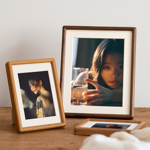 Uncle Lu solid wood 6-inch photo frame empty frame cherry wood table high-end creative photo frame wooden picture frame framed self-installation