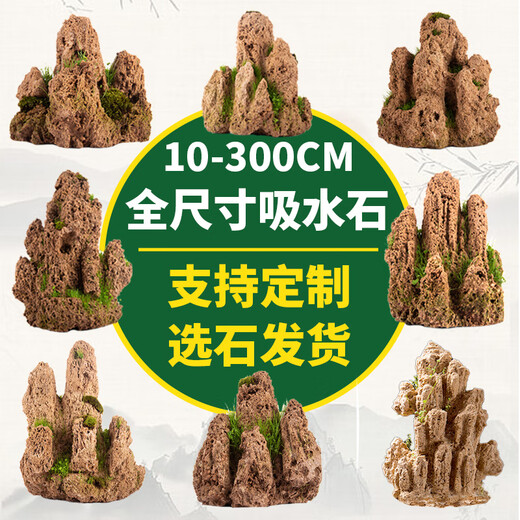 Absorbent stone natural stone bonsai fish tank courtyard large fish pond landscaping absorbent stone raw stone landscaping decoration 2 pieces absorbent stone rubble trial pack free mixed grass