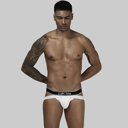 HIRO MATSUMOTOCailin Kelei men's modal thong tight low-waist bikini T-pants Gay sexy underwear CK1501# white 2XL
