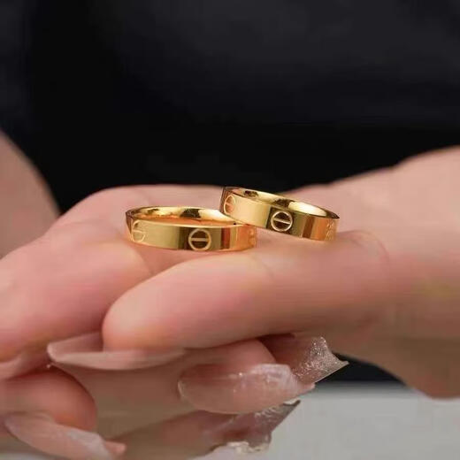 Hundred-year-old ancient craftsmanship gold-plated silver ring light luxury style ring ancient method plain ring gold-plated silver-plated men and women's ring Hong Kong code No. 17, exquisite thickening and widening