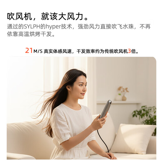 SYLPH Xianru Hair Dryer Portable Compact Negative Ion Quick-drying Hair Care High-speed Silent Intelligent Temperature Adjustable Hair Dryer National Subsidy Sunny Day