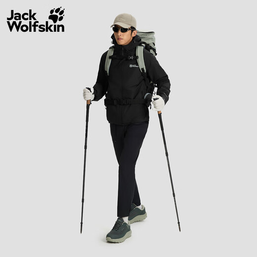 JackWolfskin Wolfskin 25 Autumn and Winter JOYFUL Men's Outdoor Waterproof 600 Puff Goose Down Three-in-One Jacket A65469 Black/6000 The size is too large, it is recommended to order a smaller size L Filling capacity 75G