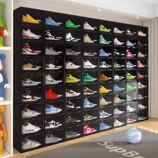 Yusenyi SupBro shoe box storage box transparent aj sneakers side opening space-saving shoe wall shoe cabinet shoe storage god Product upgrade adjustment LOGO adjusted to the upper left corner Started in late September 24 33.7x26.5x20.6cm 33 pieces 33.7x26.5x20.6cm