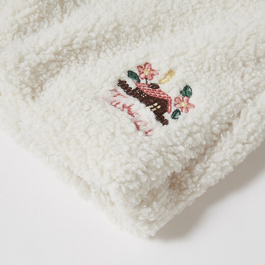 Teenie Weenie Bear Women's Sweatpants 2025 Autumn New Casual, Comfortable and Playful Fake Lamb Wool Shorts Ivory White S