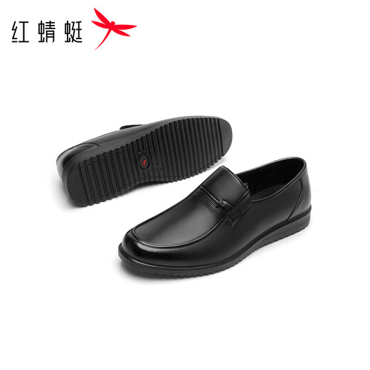 Red Dragonfly Men's Shoes 2025 Autumn New Men's Business Leather Shoes Casual Low-top Dad Shoes Commuting Men's Shoes WTA45078 Black 40