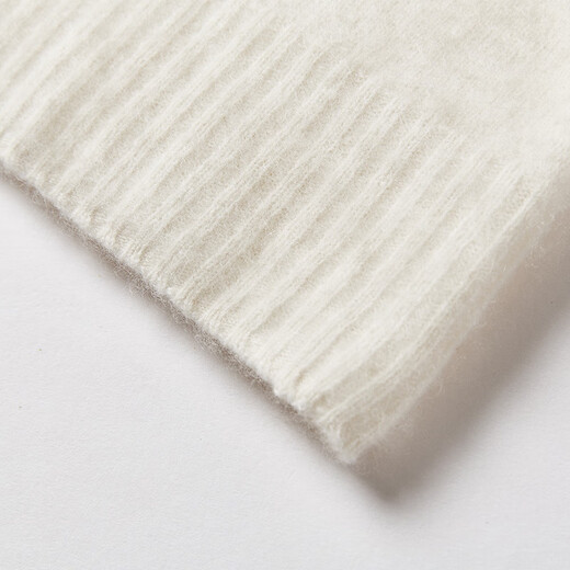 Xiangying Wool + Cashmere White Sweater Women's 2025 Winter New Soft Waxy Pullover Sweater Top White L 165/88A/110-125Jin Jin equals 0.5 kg