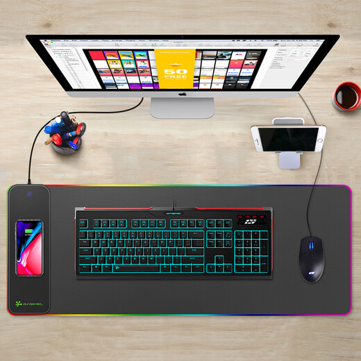 B.FRIENDit Washable RGB backlit silent keyboard Waterproof wired keyboard USB external laptop keyboard Scissor-leg office keyboard Luminous gaming keyboard Black RGB washable