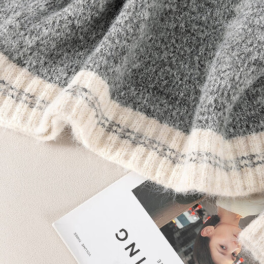 Shechihan Sheep Wool Round Neck Pullover Women's 2025 Autumn Clothing New Drop Shoulder Sleeve Loose Top