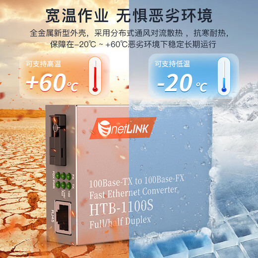 netLINK HTB-1100S-15A/B 百兆单模单纤光纤收发器 光电转换器 15公里 1对