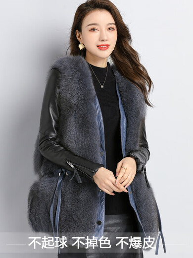 CARSEMKEITN Fashionable Sheepskin Down Sleeves Leather Sleeves Bottoming Shirt Women's Winter Genuine Leather with Fur Interior Plush Cotton Sleeve Shirt Thickened Lace Zipper High Collar 100% Genuine Sheepskin S 80-100Jin Jin is equal to 0.5kg