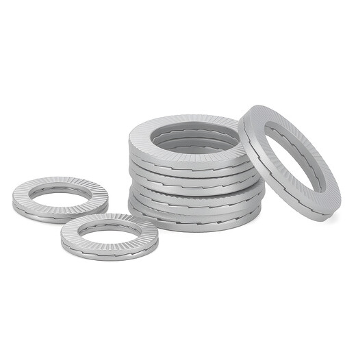 Jinggong double stack self-locking anti-loosening washer 304 stainless steel/Dacromet double-sided toothed locking washer DIN25201 M16 Dacromet (5 pairs)