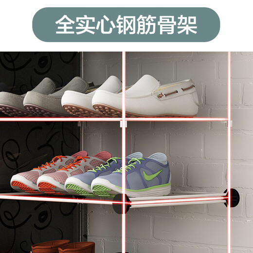 Chengyaoge thickened plastic shoe rack household dust-proof assembled shoe cabinet door folding large capacity transparent shoe box storage rack 4 layers white picture 2 please check whether it is the required product