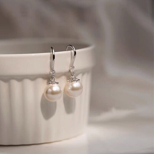 Qi Xiaomi s999 sterling silver tassel pearl earrings for women 2025 new style earrings, light luxury temperament, high-end earrings, fashionable earrings, a pair of tassel pearl earrings, 999 pure silver