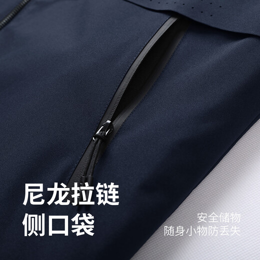 Dances with Wolves Removable Hooded Jacket Men's 2025 Autumn New Windproof Solid Color Outdoor Commuting Versatile Men's Jacket 1062 Dark Blue 102 - Velvet Style L (175)