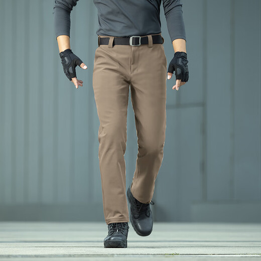 Longya Zhang Yi's same style, quick restock, cold front tactical soft shell trousers, autumn and winter men's commuting stretch outdoor, extreme night black (straight version) 33 175/90B, height 175, weight 161-180