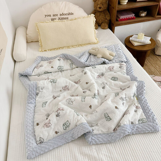 Baby double-layer gauze soothing beanie blanket in summer, Korean style cute baby nap, autumn and winter air-conditioned quilt, Grimm's Fairy Tales - Four Seasons, quilted 150*200cm