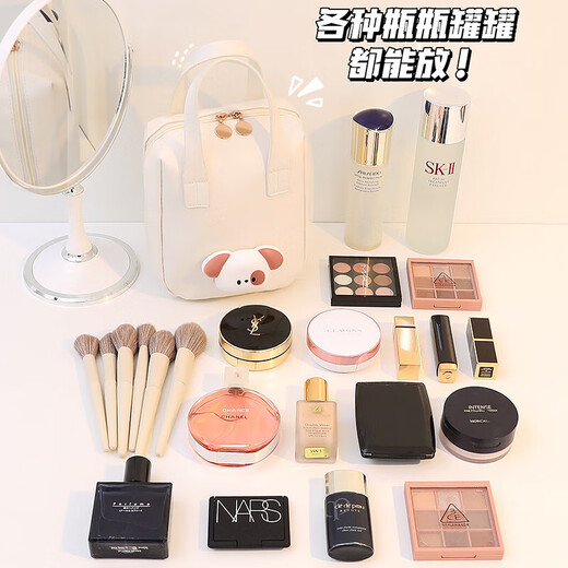 Cosmetic bag for women portable large capacity waterproof 2025 new ins style travel toiletry bag cosmetics storage bag small pink handheld model without Specifications