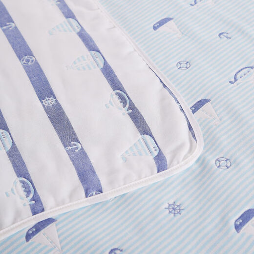 Pick-up cat six-layer gauze towel quilt single double nap quilt summer cool quilt children's baby nap blanket cover six-layer colorful cloud powder 90X100cm six-layer yarn Class A formaldehyde-free