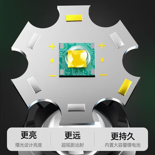 LED bright flashlight zoom long-range ultra-high endurance outdoor multi-function searchlight outdoor emergency long-range bright flashlight luxury model explosive zoom 600 mAh