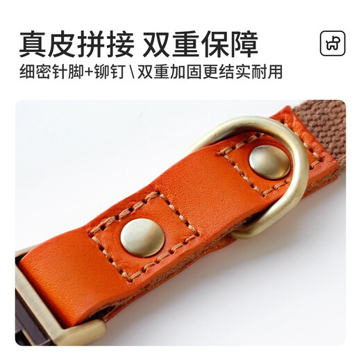 DidogPet dog collar engraved anti-lost traction rope medium and large dog collar golden retriever corgi labrador small dog collar Morandi green please leave a message or note for engraving M size recommended 18-40 Jin Jin equals 0.5 kg