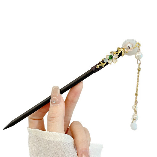 Zan Yingmei Chinese ancient style walking hairpin, new Chinese style hairpin, high-end sandalwood hairpin, elegant Hanfu tassel headdress, orchid tassel 1 branch