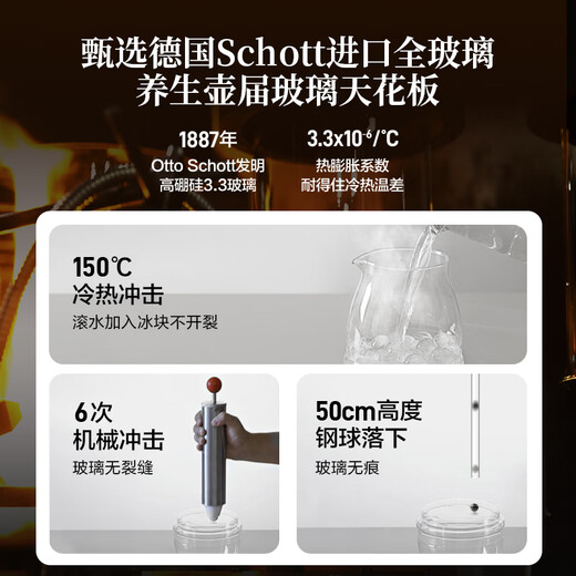 Buydeem health pot all-glass kettle self-operated multi-functional stew pot teapot all-in-one office home thermostatic pot electric kettle 1.2L FK571 light fir green + tea basket