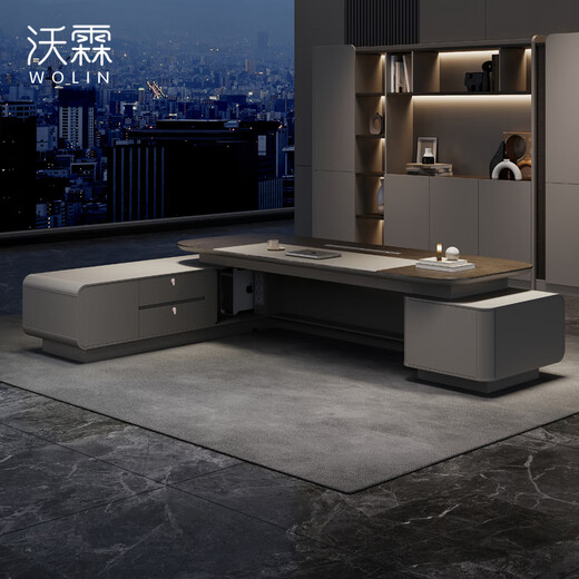 Wolin EO environmentally friendly high-end boss desk modern chairman desk light luxury office desk and chair office executive desk boss desk