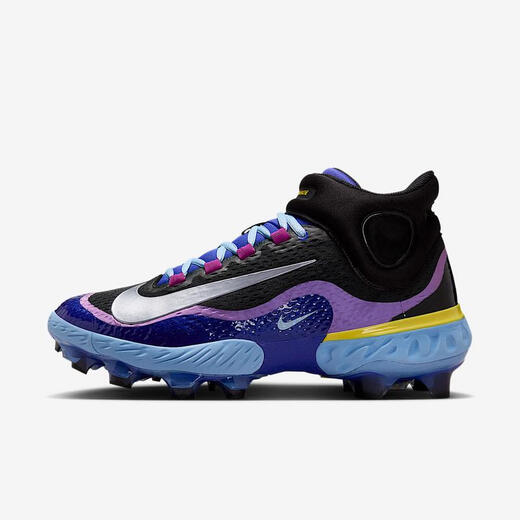 Nike (NIKE) men's baseball shoes have strong grip, cushioning, quick start, good support, high-top, lightweight, wear-resistant and non-slip Deep Night/Black/Psychic 49.5