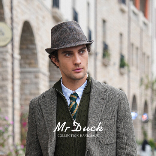 Mr DUCK Birmingham classic British retro men's hat autumn and winter warm woolen jazz hat high-end gentleman hat