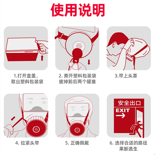 Proportional fire mask, anti-virus and anti-smoke, fire filtering self-rescuing respirator, emergency fire escape TZL30A