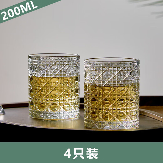 Gemstone pattern glass INS style high-looking foreign wine cup transparent household thickened cocktail beer cup Gemstone cup 200ml*1