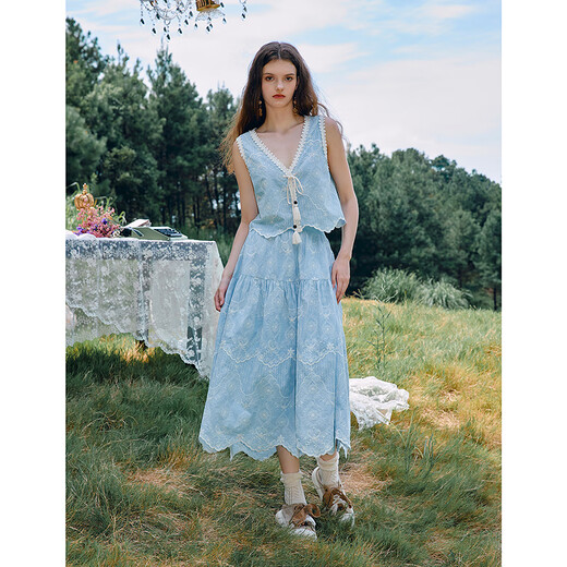 Wancaoyi (wancaoyi) 2026 spring new fashion suit H04111619 light blue S