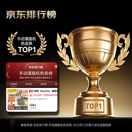 Double gun (Suncha) sausage enema machine household manual sausage enema machine food grade can sausage sausage casing tool sausage machine artifact