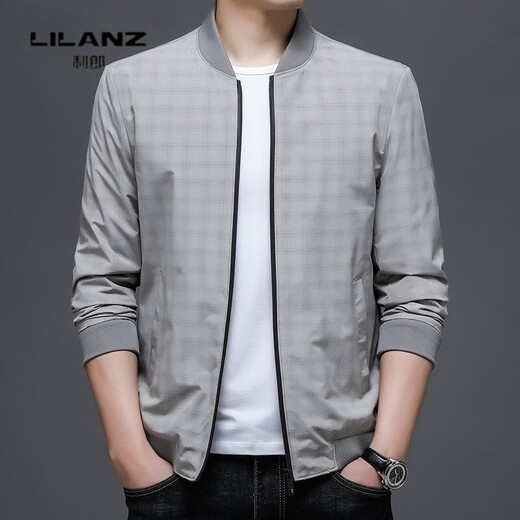 Lilang Herbst-Herrenjacke im koreanischen Stil, trendige Jacke, lässige Herren-Oberteile für junge und mittlere Männer, Schwarz, M (170)