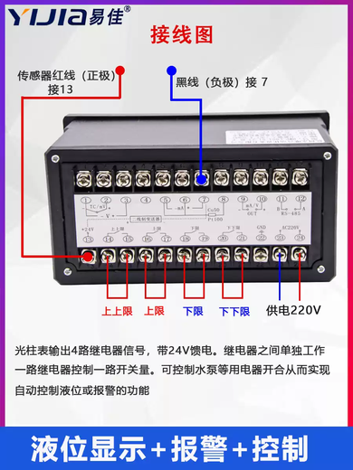 Injection-type liquid level meter fire water tank pool water level controller display instrument liquid level transmitter 420mA 4G wireless liquid level measurement range 5 meters