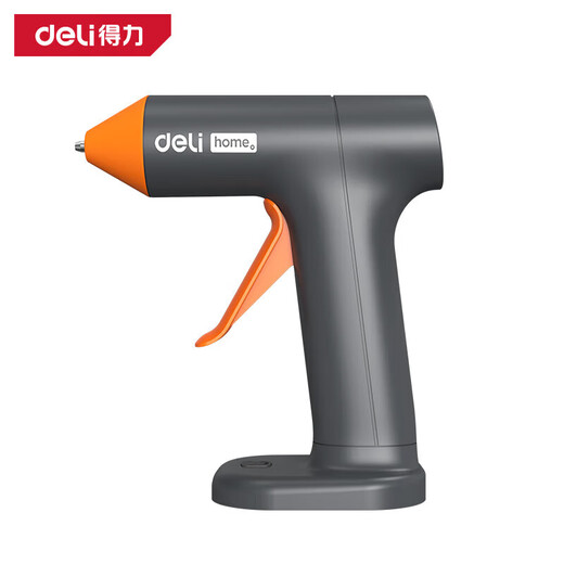 Deli Hot Melt Glue Gun Wireless Children's Handmade DIY Home Hot Melt Glue Stick Rechargeable Small Lithium Electric Hot Melt Gun Vertical Model Vibrant Orange + 20 Glue Sticks