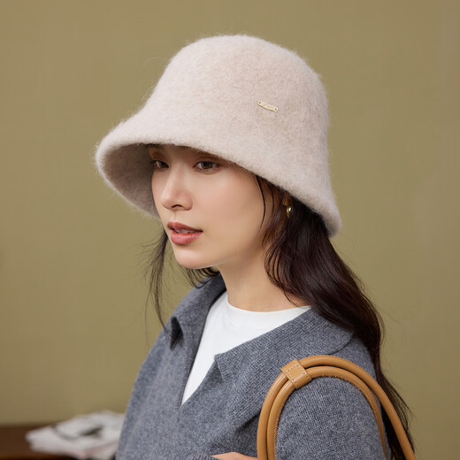 Siggi alpaca wool blended hat for women in autumn and winter, warm, casual and fashionable fisherman hat, Korean version of temperament, face-showing small basin hat