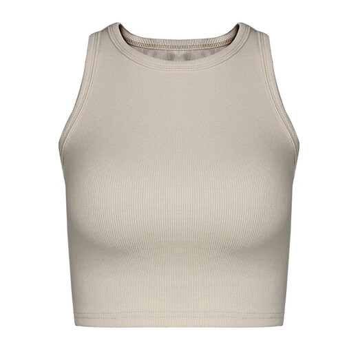 European and American ins sports short navel-baring sleeveless top for women 2025 summer new tight I-shaped vest red L