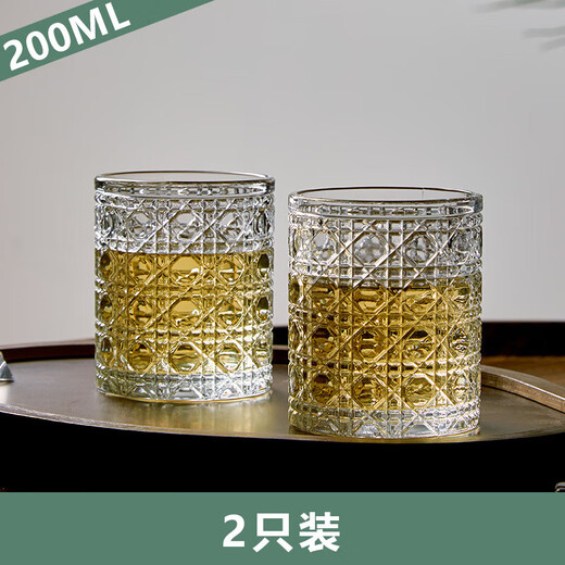 Gemstone pattern glass INS style high-looking foreign wine cup transparent household thickened cocktail beer cup Gemstone cup 200ml*1
