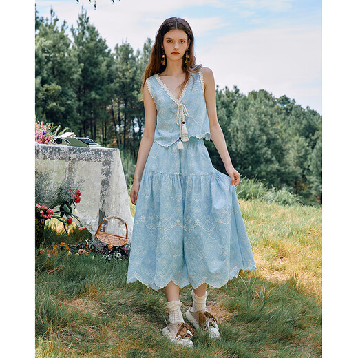 Wancaoyi (wancaoyi) 2026 spring new fashion suit H04111619 light blue S