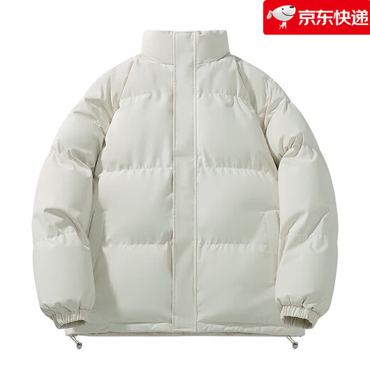 Solid color stand-up collar cotton coat for men and women in winter loose thickened warm cotton coat couple style bread coat student cotton coat factory direct sale high quality special price black L recommended weight 110-125 Jin Jin equals 0.5 kg can be worn