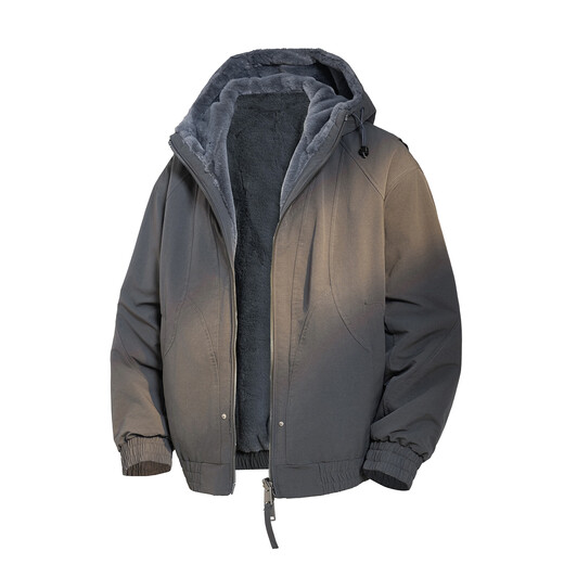 Baleno S&K series mountain carving imitation mink velvet thickened double-sided cotton jacket for men to overcome the winter warm cotton jacket Cocoa M recommended 100-120Jin Jin equals 0.5 kg