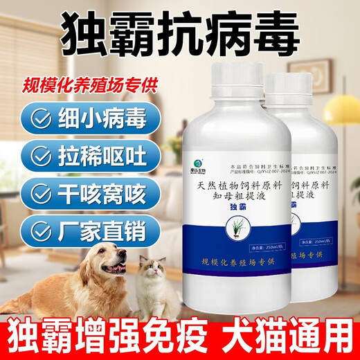 Dominate anti-viral dog and cat special to enhance immunity, parvovirus, canine distemper, cough, fever, vomiting and diarrhea premix, parvovirus*canine distemper*flu*fever*nest cough*vomiting 2 bottles, only for pets