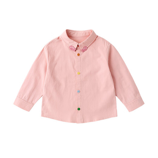 Dudujia 100% cotton children's shirt pure cotton spring girls' shirts spring boys' tops long-sleeved baby children's clothing trendy cocktail green 110